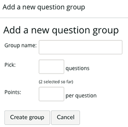 Question group options
